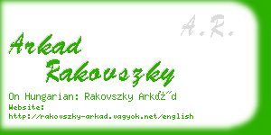 arkad rakovszky business card